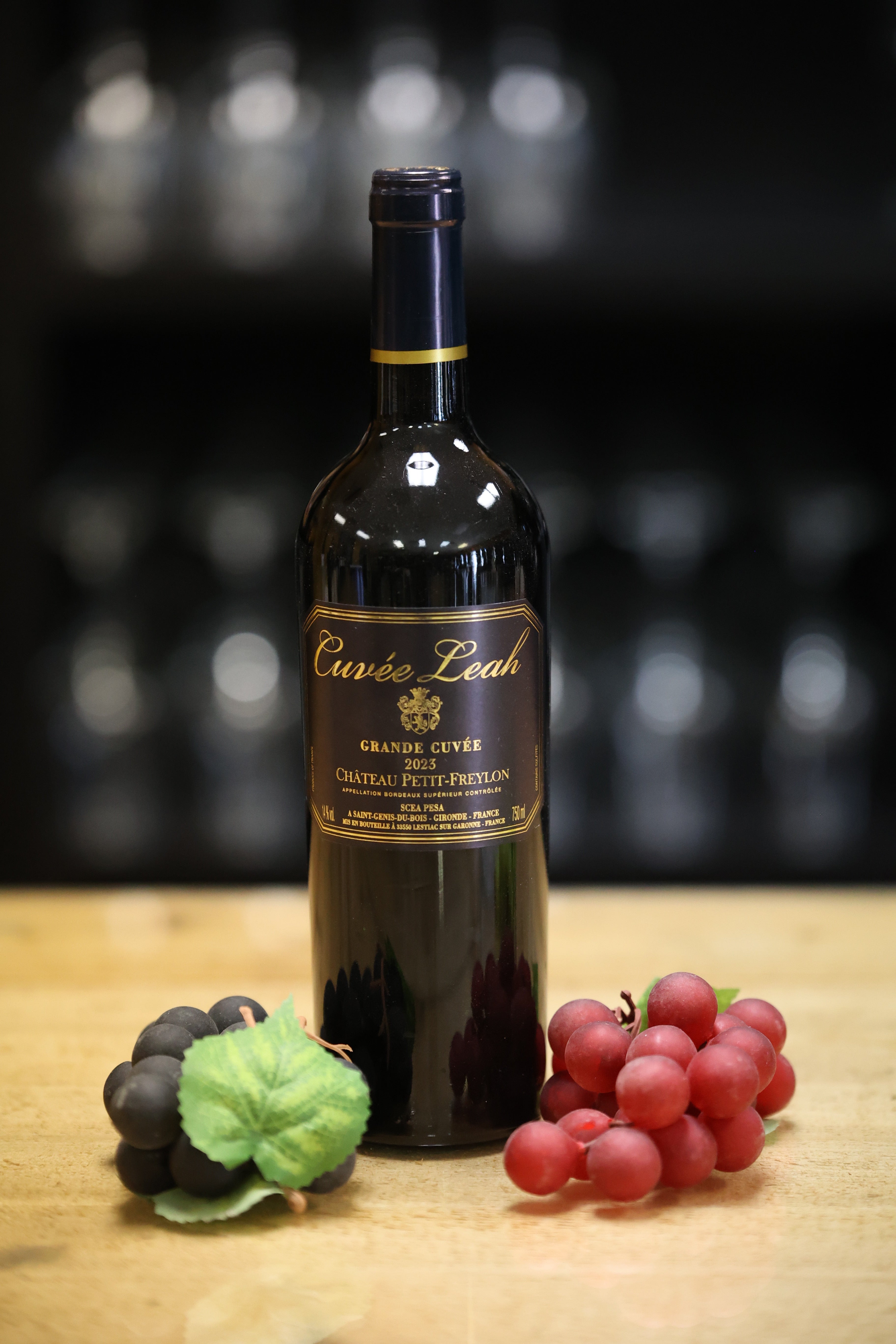 A bottle of Cuvee Leah