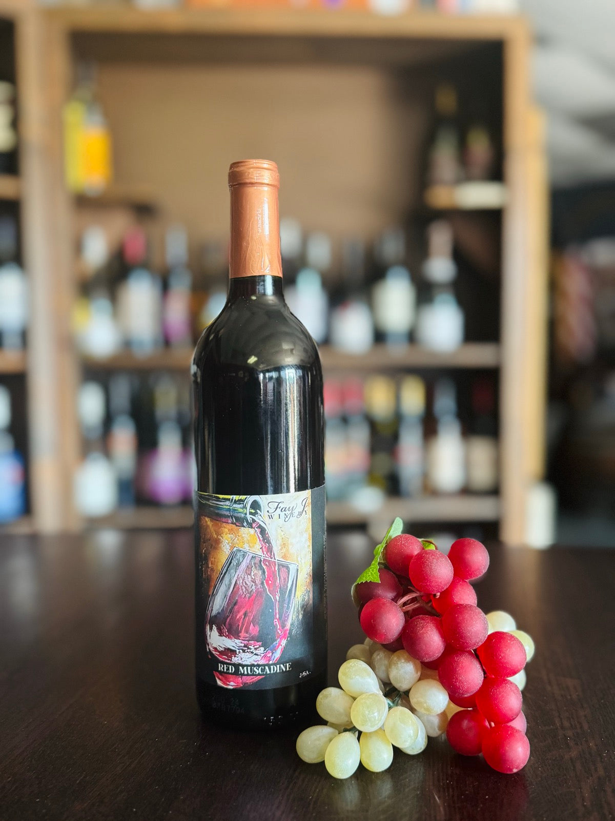 A bottle of Red Muscadine